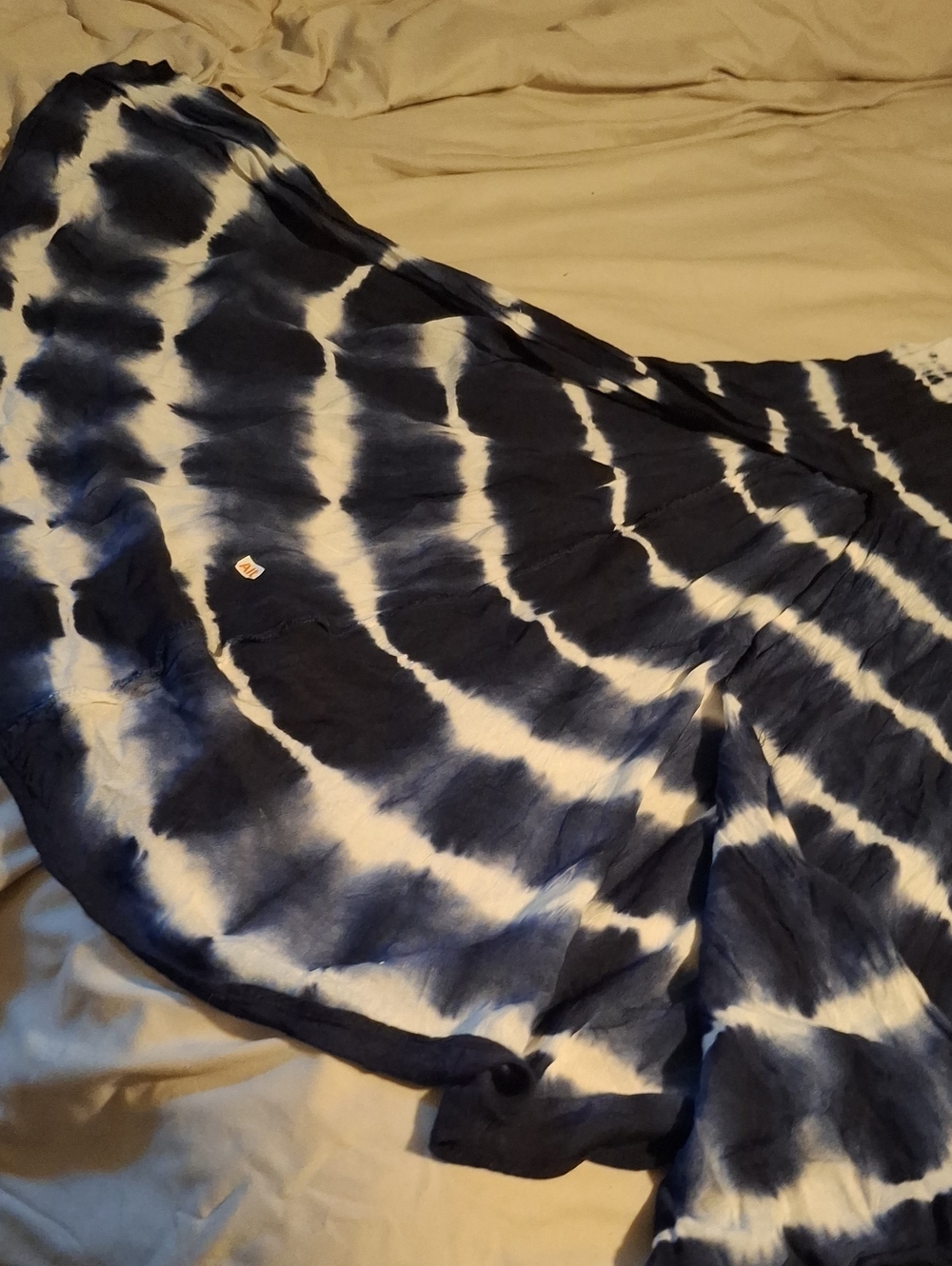 Millinium Navy And White Tie Dye Rayon Maxi Dress - Picture 5 of 6